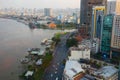 Saigon sunset - Bach Dang river - Sky bar view Royalty Free Stock Photo