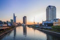 SAIGON, VIETNAM - APRIL 20, 2016 - Impression landscape of Ho Chi Minh city at sunrise Royalty Free Stock Photo