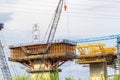 SAIGON, VIETNAM - AUG 16, 2017 - Expressway construction site at Ho Chi Minh city, Vietnam from Ben Luc to Long Thanh Royalty Free Stock Photo