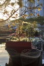 SAIGON, VIETNAM - JAN 30, 2019 - Flower boats landing on Binh Dong Harbor, prepare for Lunar New Year.