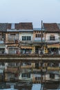 Old houses in Ben Binh Dong, Sai Gon. a little Hoi An ancient town at dusk in Ho Chi Minh city Royalty Free Stock Photo