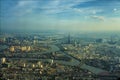 Saigon view from above. Cityview. Capital. Aerial. Skyscape. Town. Urban. River system. Street.