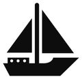 Sail boat black icon. Sea transport symbol