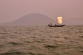 Sail boat floating over chilka lake odisha Royalty Free Stock Photo