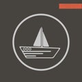 Sail Boat Icon Isolated yacht ocean