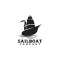 Sail boat icon logo design vector template