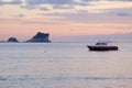 Sail boat in Kotor bay Montenegro Royalty Free Stock Photo