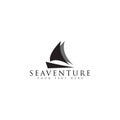 Sail boat logo design template vector isolated Royalty Free Stock Photo