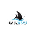 Sail boat logo design template vector isolated