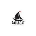 Sail boat logo design template vector isolated Royalty Free Stock Photo