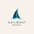 sail boat logo design vector illustration Royalty Free Stock Photo