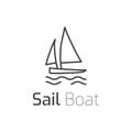 Sail Boat logo icon template. Vector illustration. Modern design Royalty Free Stock Photo