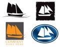Sail Boat Logo Set Royalty Free Stock Photo