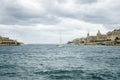 Sail boat navigating at Marsamxett Harbor Royalty Free Stock Photo