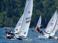 Sail boat race on Cultus lake British Columbia Canada