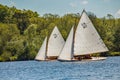 Sail boat racing on Wroxham Broad, Norfolk