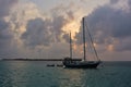 Sail Boat in San Blas Sunset Royalty Free Stock Photo