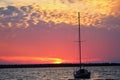 Sail boat sunset Royalty Free Stock Photo