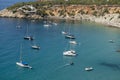 Sail boats in a bay at sea