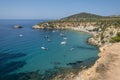 Sail boats in a bay at sea