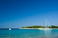 Sail boats docked in beautiful bay, Adriatic sea, Royalty Free Stock Photo