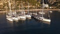 Sail Boats Docked At Sea Marina Royalty Free Stock Photo