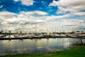 Sail Boats Harbored at Marina