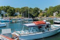 Boats anchored in Perkins Cove, Ogunquit, Maine Royalty Free Stock Photo