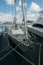 Sail boats moored at Oranjestad Harbor, Aruba Island Royalty Free Stock Photo