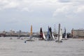 Sail boats on Neva river