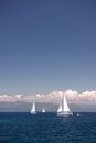 Sail boats sailing in the Mediterranean sea