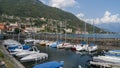 Sail boats, ships, in the small harbour of Gravedona, in Lake Como, Italy