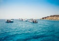 Sail boats with tourists in the Red Sea near coast of Sharm El Sheikh, Egypt Royalty Free Stock Photo