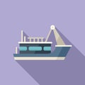 Sail fish boat icon flat vector. Sea ship