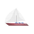 Sail frigate side view isolated icon