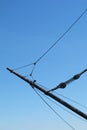 Sail rigging and bowsprit, black on blue Royalty Free Stock Photo