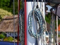 Sail and rigging mast and ropes
