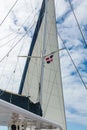 Sail and rigging yacht against the sky in the Dominican Republic