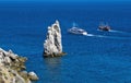 Sail rock in AI-Todor Bay.Crimea Royalty Free Stock Photo