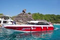 Sail rock, beautiful and famous landmark of Similan Island near Phuket in Thailand. Tropical background Royalty Free Stock Photo