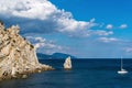 Sail Rock in Crimea on the Black Sea coast Royalty Free Stock Photo