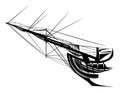 Sail ship bow vector design Royalty Free Stock Photo