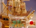 Sail ship in drift bottle Royalty Free Stock Photo