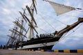 Sail ship Kruzenshtern in port in Russia