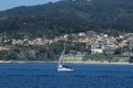 Sail ship in Vigo Ria Royalty Free Stock Photo