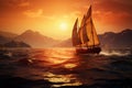 Sail ships daring journey through the towering and turbulent waves