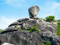 Sail on a stone cliff, Similans, Thailand Royalty Free Stock Photo