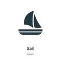 Sail vector icon on white background. Flat vector sail icon symbol sign from modern asian collection for mobile concept and web