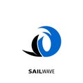 Sail wave logo Royalty Free Stock Photo