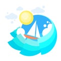 Sail Yacht Boat Sea, Icon Sailing Ocean Vaction